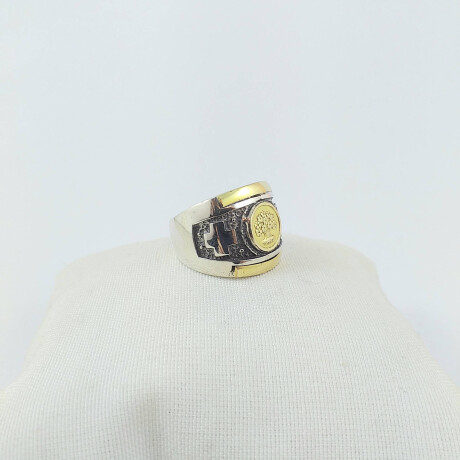 Anillo de plata 925 , arbol de la vida en double de oro 18 Ktes, ancho superior 18 mm. Medidas: diámetro interno 18mm #17. Anillo de plata 925 , arbol de la vida en double de oro 18 Ktes, ancho superior 18 mm. Medidas: diámetro interno 18mm #17.