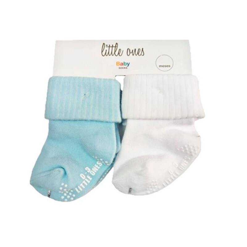 Medias Lisas Little Ones Celestes 0 A 3m 2 Pares Medias Lisas Little Ones Celestes 0 A 3m 2 Pares