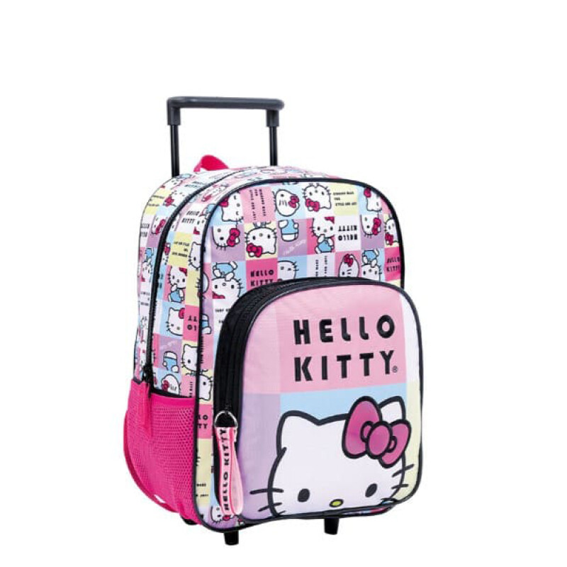 Mochila Hello Kitty 14" con Carro Multicolor - Negro