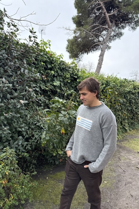 Flag Wool Sweater Men Gris