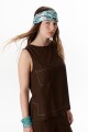 TOP LINO POCKET MARRON