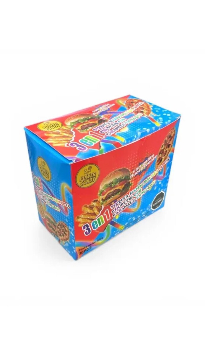 CHUPETIN 3EN1 EXPLOSIVO DISPLAY 30 PCS POWER CANDY 