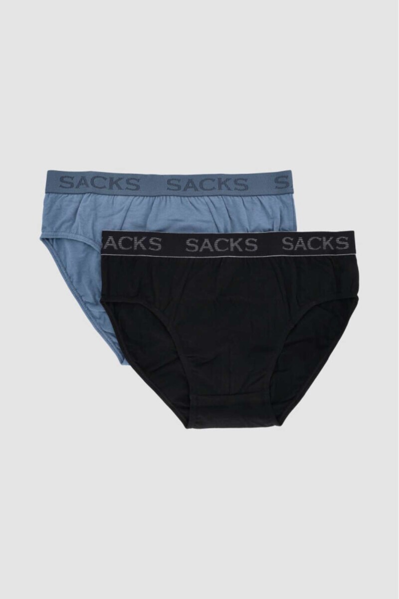 Pack x2 slips algodón elastano - Azul piedra 