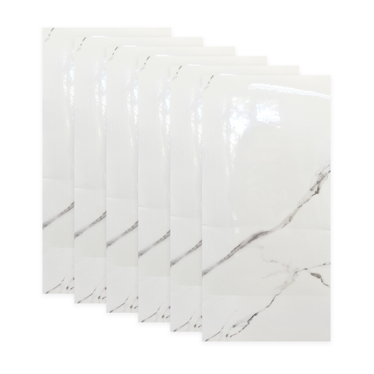 Set x6 placas autoadhesivas 30cm x 60cm x 2.2mm - MARMOL BLANCO 