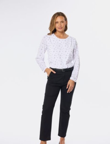 PANTALON RECTO DE GABARDINA Negro