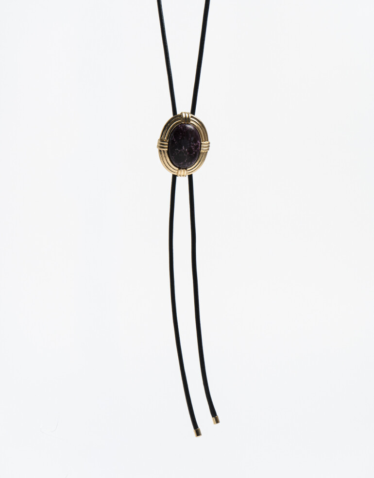 Collares Largos Piedra Collar Largo Piedra Vintage - Dorado