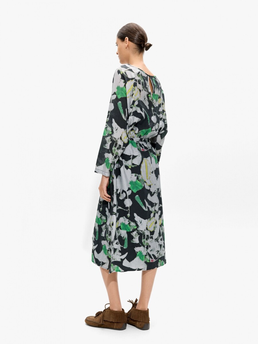 Vestido Midi Estampado Floral multicolor