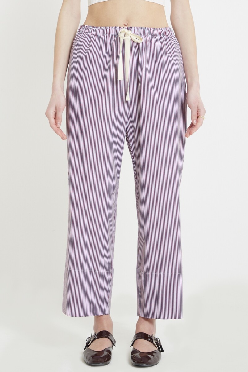 PANTALÓN RAYAS Bordo