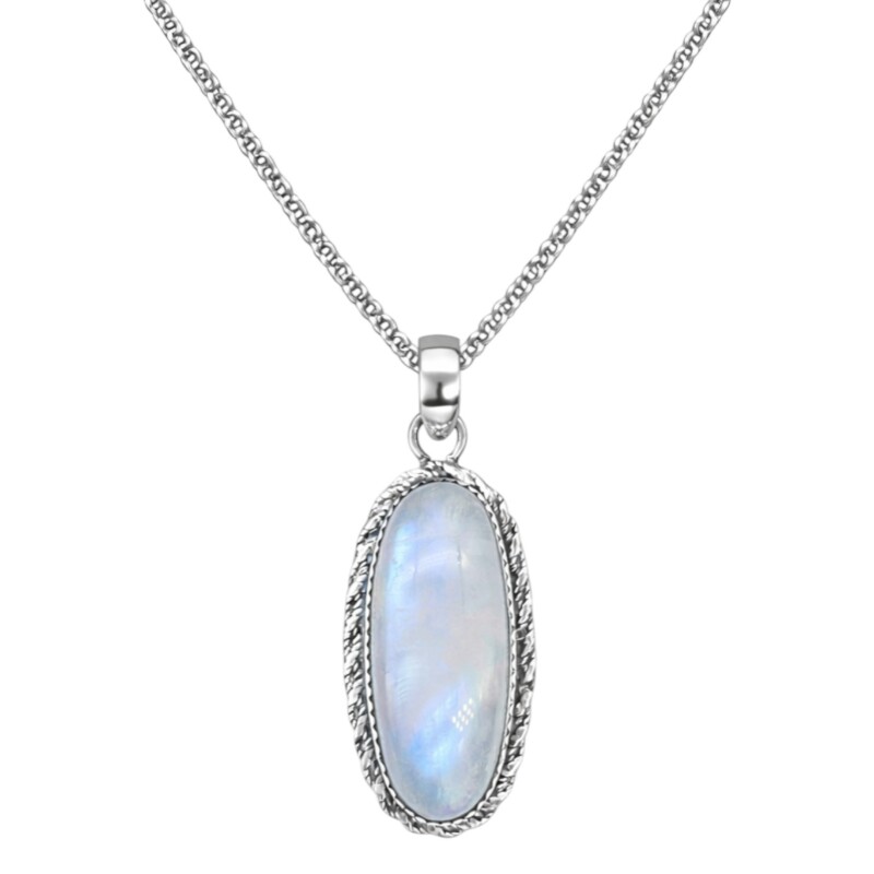 Dije ovalo - Plata 925 - piedra luna - CP4757 conpiedra