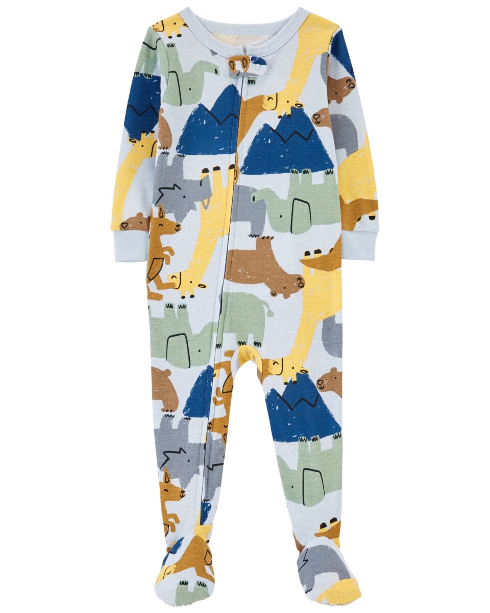 Pijama una pieza de algodón con pie diseño animales 