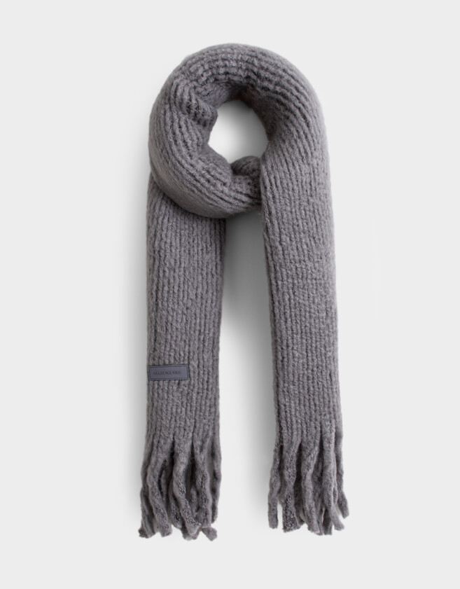 Bufandas Clasico Bufandas Con Flecos Trenzados - Gris Medio