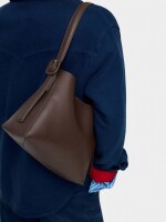 Bolso De Hombro Liso marron