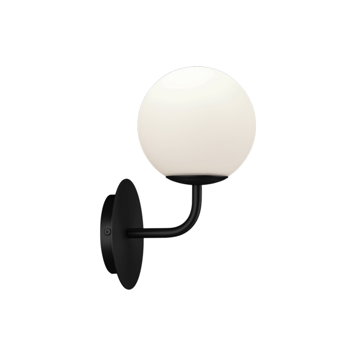 Lámpara de pared negro con globo opal E27 Ø150mm - BA0150 