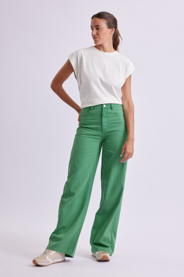 Pantalón de jean wide leg Verde