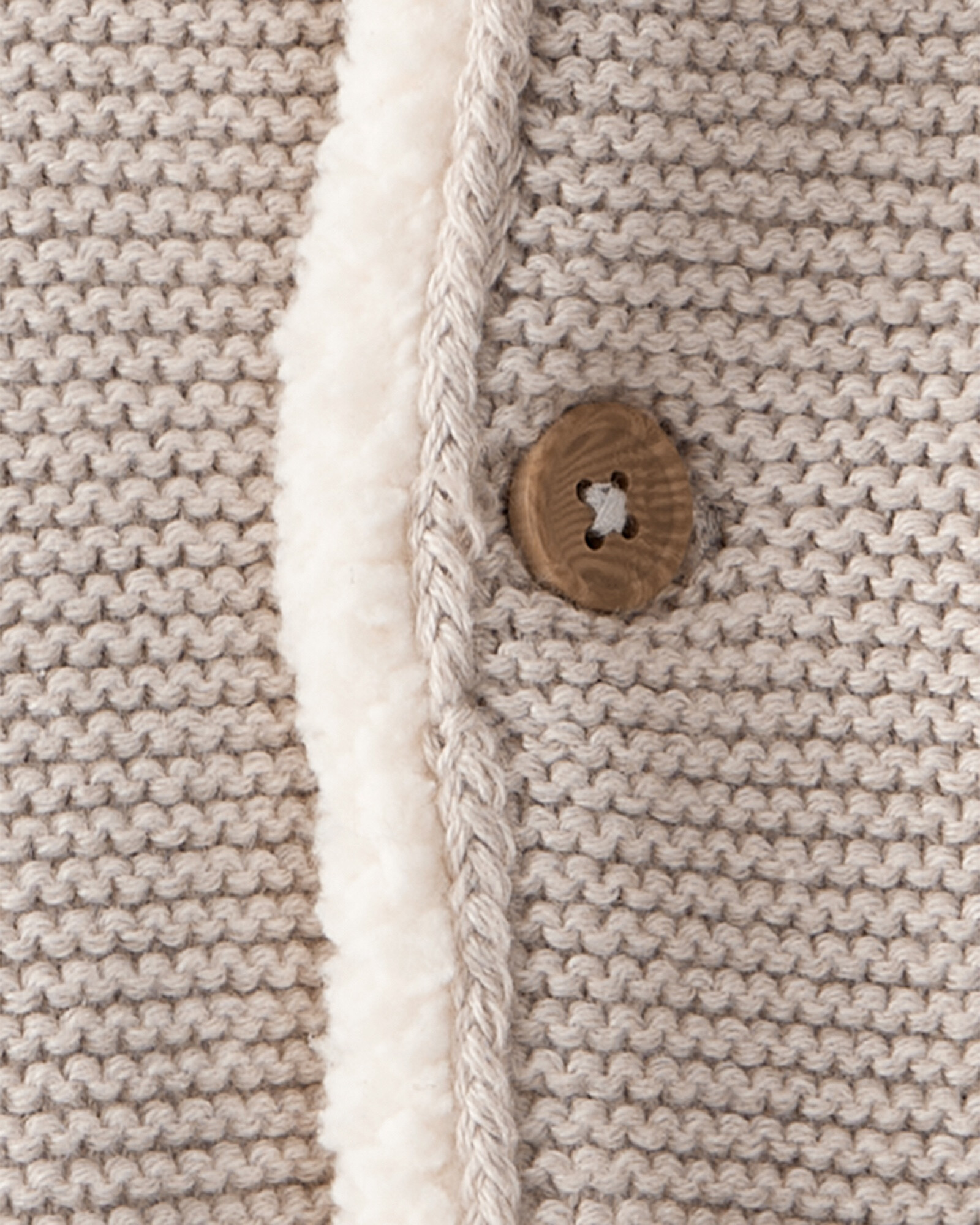 Saco de algodón, con forro de sherpa, beige Saco de algodón, con forro de sherpa, beige