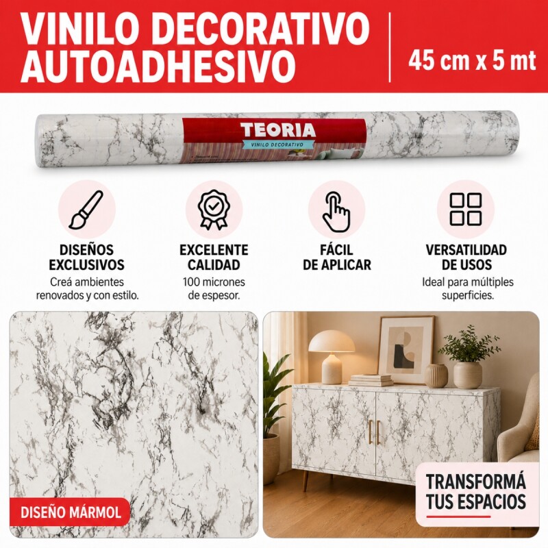 Vinilo decorativo 45 cm x 5 m MARMOL