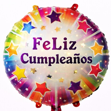 Globo Metalizado Feliz cumpleaños con estrellas Globo Metalizado Feliz cumpleaños con estrellas