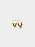 Aros Con Cuentas Efecto Piedra multicolor