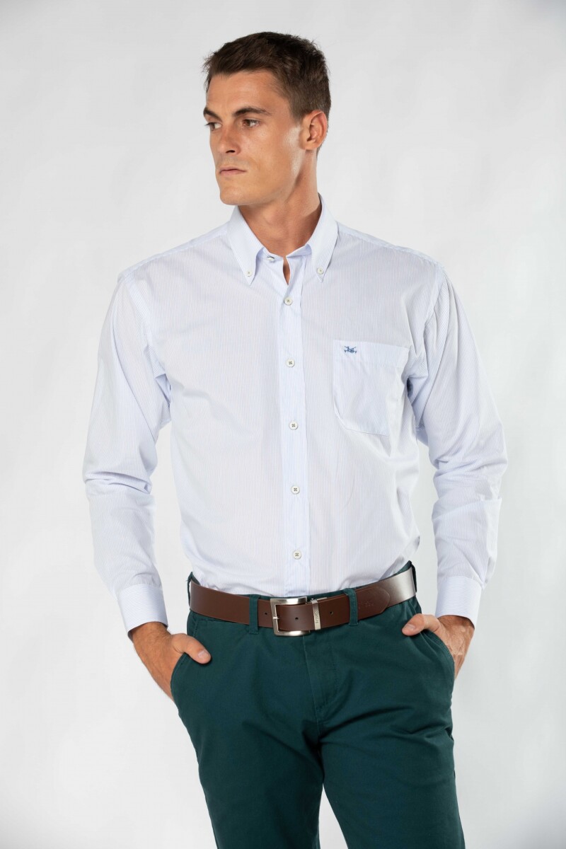 CAMISA MANGA LARGA - Celeste 