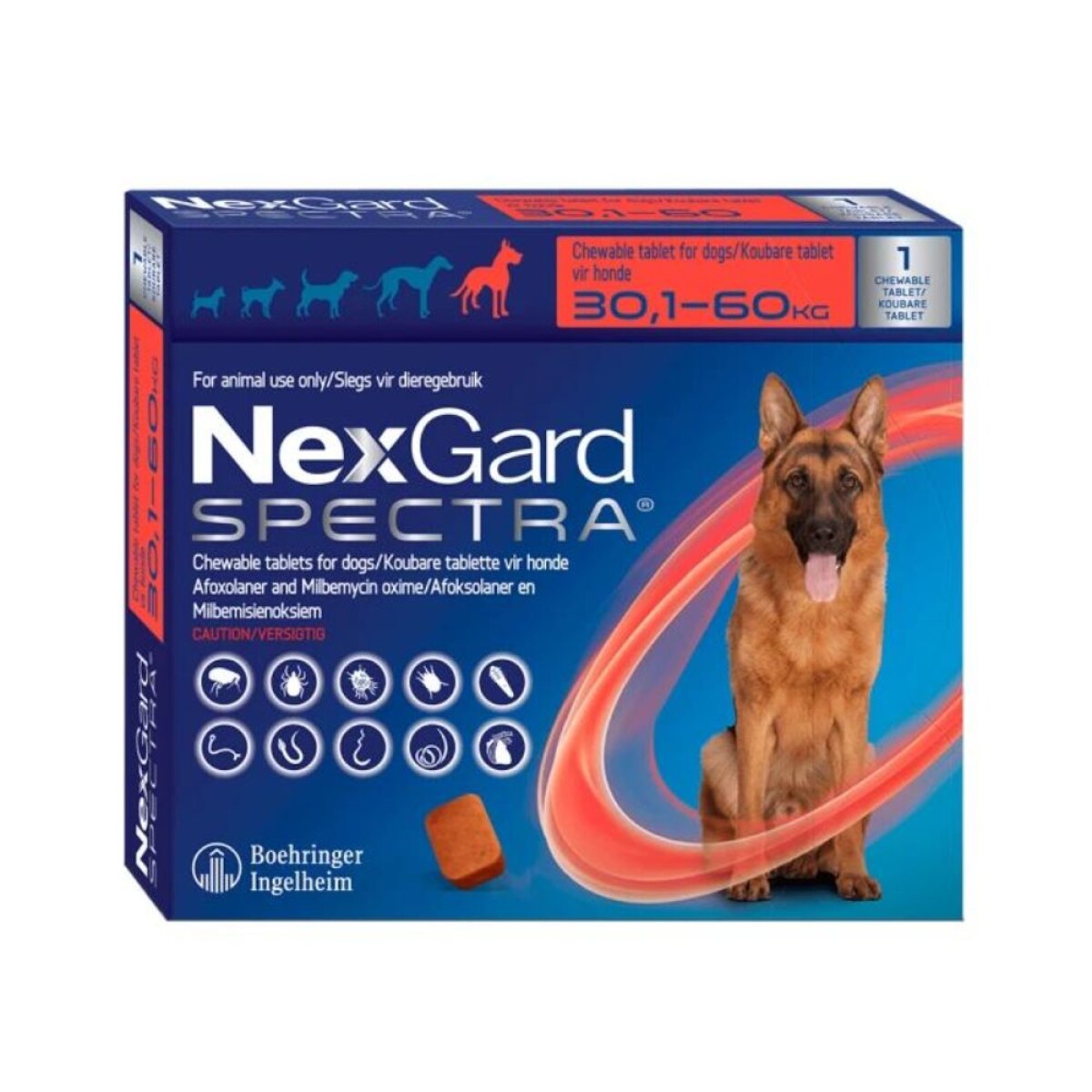 Nex gard Spectra Caja X 1 Comp 30-60 Kg 