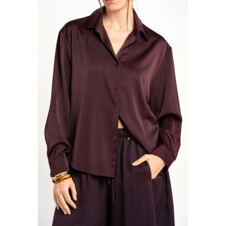 Camisa Saten Bordeaux