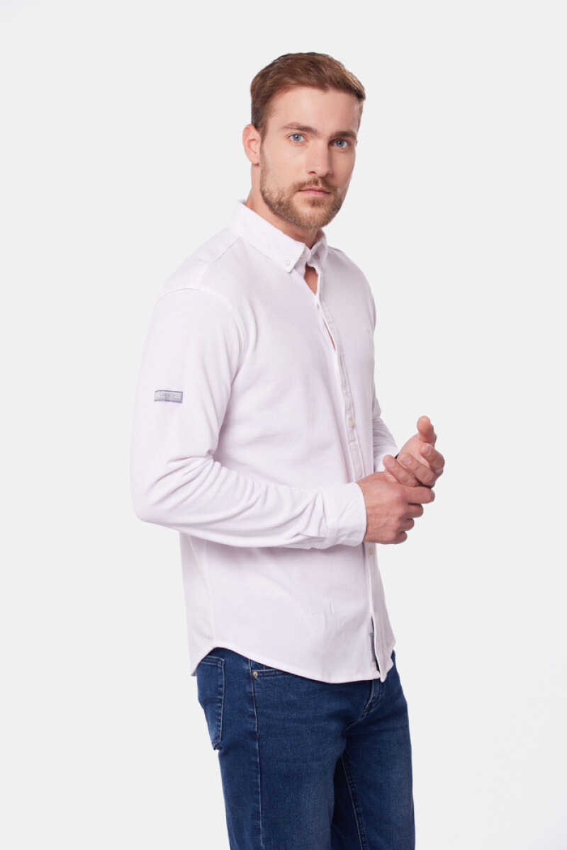 CAMISA LISA EN PIQUE - Blanco 