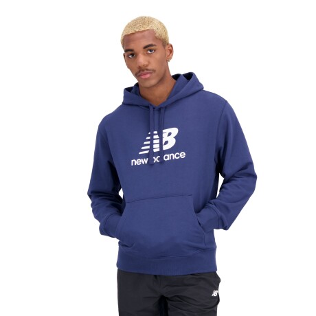Canguro New Balance Hombre Essentials Stacked Logo French Terry Hoodie Blue S/C