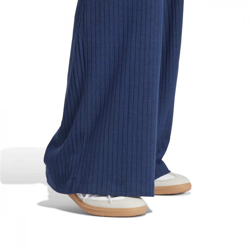 Pantalón Essentials Wide Rib de Mujer Azul