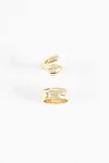 Set 2 anillos wavy dorado