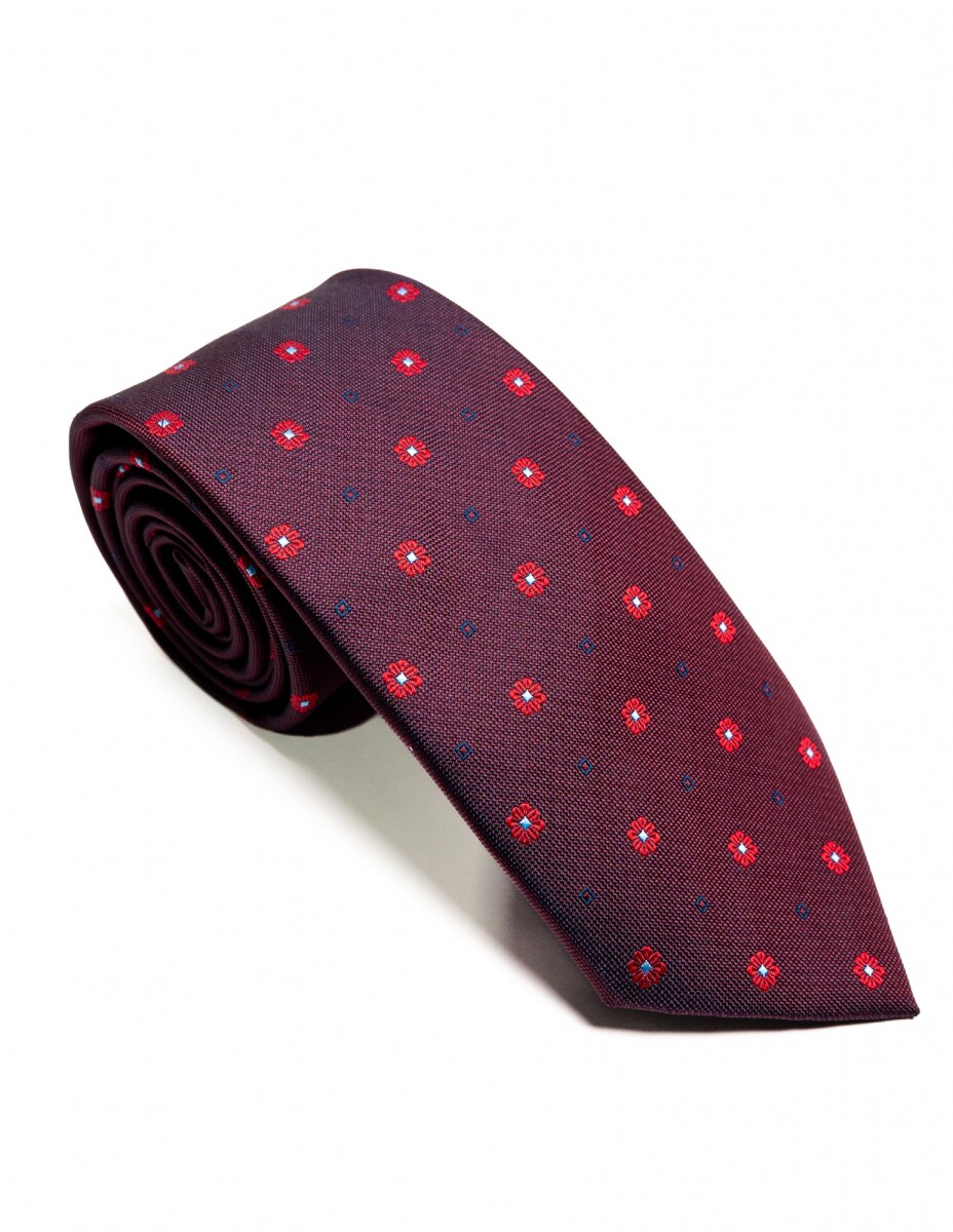 Corbata 8 cm - BORDO 