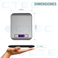 Balanza Cocina Digital Alta Precisión Hasta 10kg Gris Balanza Cocina Digital Alta Precisión Hasta 10kg Gris