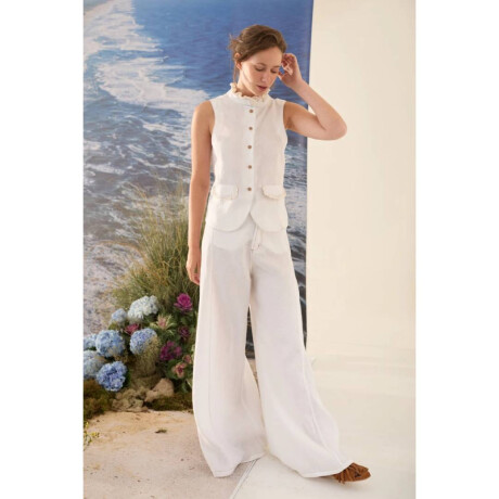 Pantalon Wide Xl Linen Ss26 Blanco