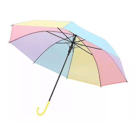 Paraguas Largo Infantil con Diseño Arco Iris para Lluvia Amarillo