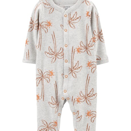 Pijama Carters 1 Pieza Algodón con Pie Palmeras GRIS