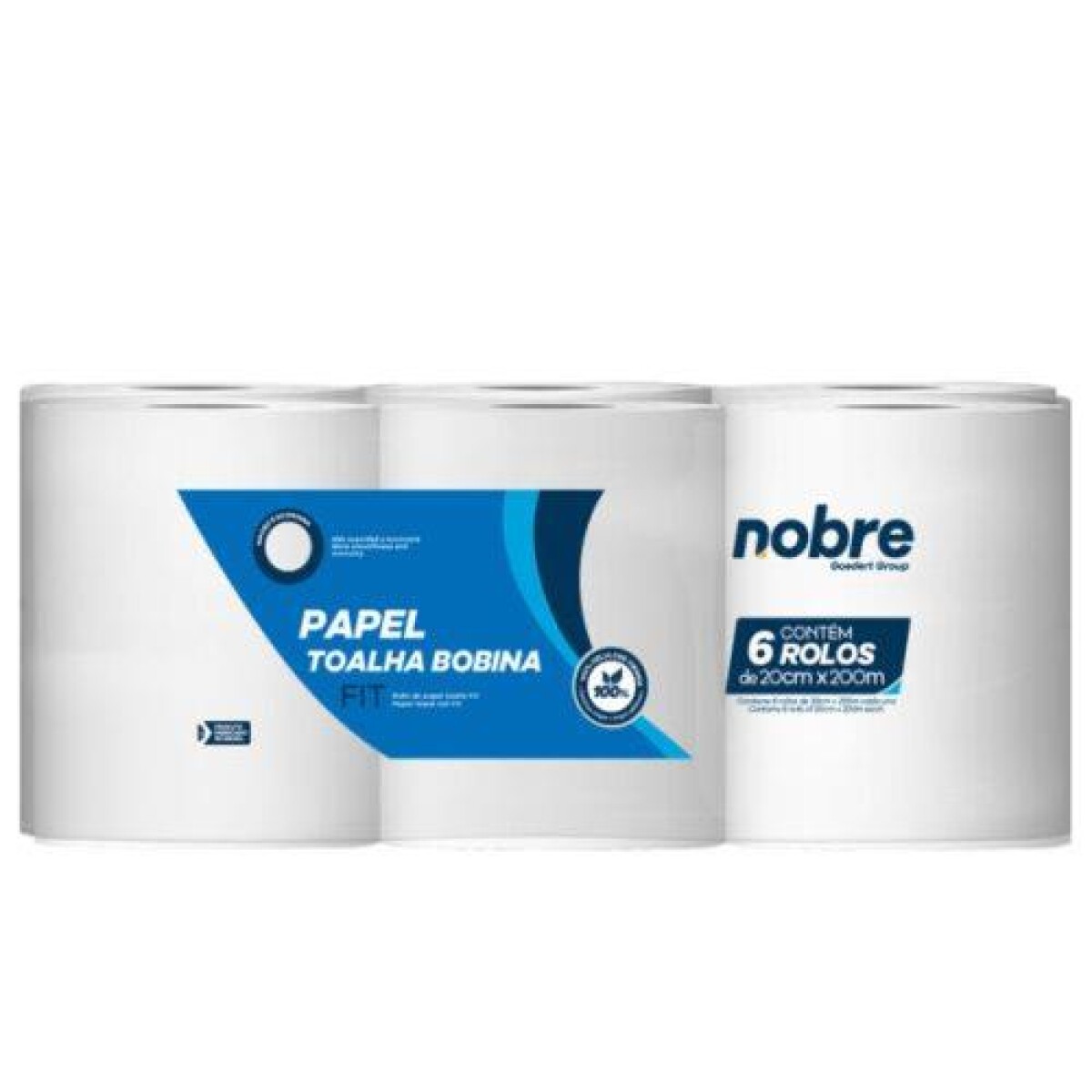 TOALLA DE PAPEL EN ROLLO EXTRA BLANCO 200MT, 6 ROLLOS 