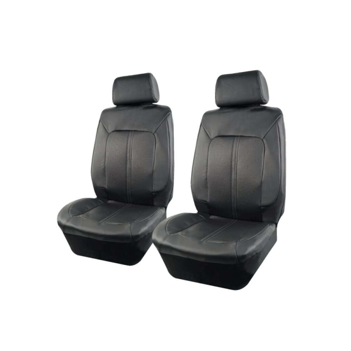 Cubreasiento Pick Up Eco Cuero 4 Piezas - Negro Con Detalle Gris 