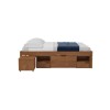 Cama 2 plazas con Cajones Madera maciza - Charme Amendoa
