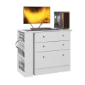 COMODA CON ESCRITORIO GIRATORIO - BLANCO COMODA CON ESCRITORIO GIRATORIO - BLANCO