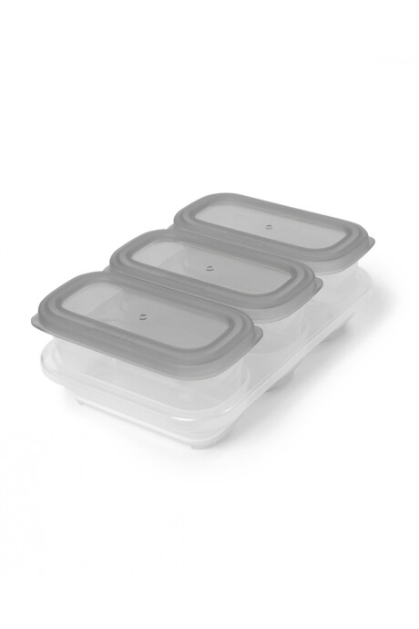 Set tres tuppers aptos para freezer y microondas 177ml Sin color