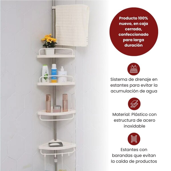 Estante Para Baño Mueble Esquinero Barral Organizador Ducha Toallero Imback HBA001 Estante Para Baño Mueble Esquinero Barral Organizador Ducha Toallero Imback HBA001