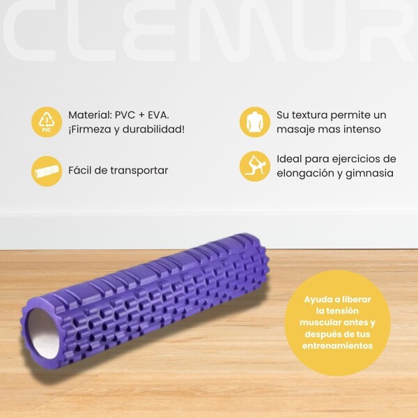 Rolo Pilates 45 Cm Rodillo Masajeador Yoga Gimnasia Entrenamiento Funcional Foam Roller Imback Color Violeta Rolo Pilates 45 Cm Rodillo Masajeador Yoga Gimnasia Entrenamiento Funcional Foam Roller Imback Color Violeta