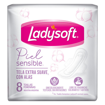 Toallas Femeninas Ladysoft Normal Piel Sensible 8 Uds. Toallas Femeninas Ladysoft Normal Piel Sensible 8 Uds.