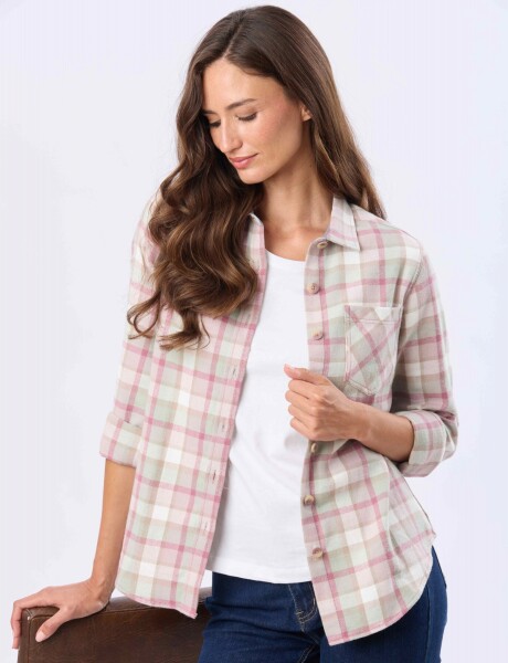CAMISA VIYELA CUADROS Rosado