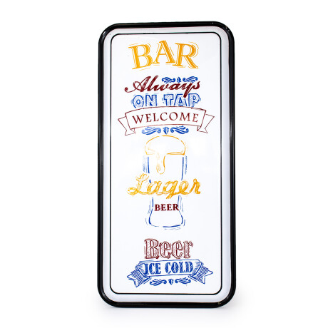 Chapa grande rectangular decorativa Bar