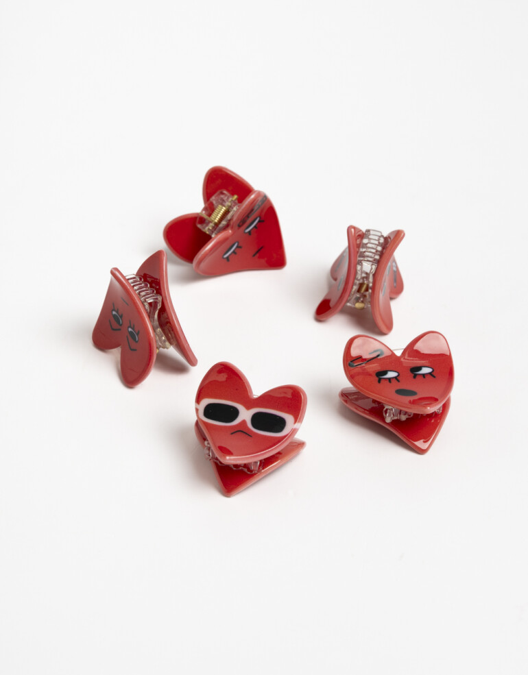 Broches Sets Acrilico Set De Mini Broches Broken Hearts - Rojo Medio