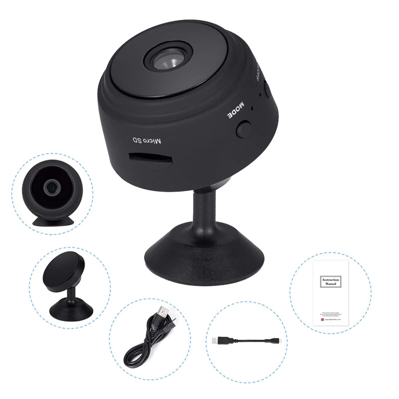 Mini Cámara Espía Inalámbrica 1080p Wifi Con Visión Nocturna Negro