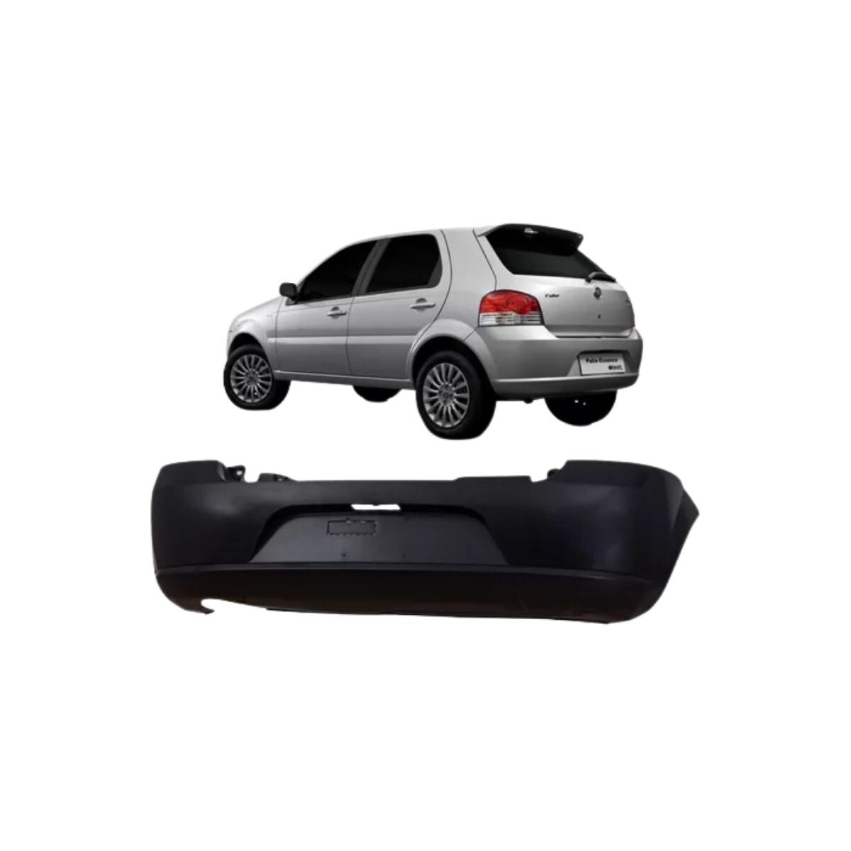 PARAGOLPE TRASERO NEGRO LISO 