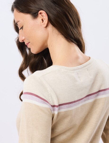 BUZO TEJIDO RAYADO Beige