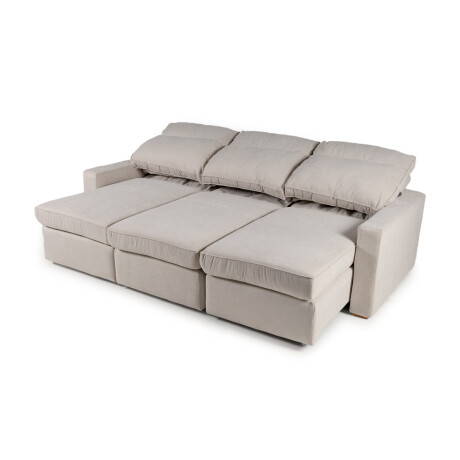 Sofá Austin (Retráctil) - Tela Microfibra - 3 módulos AA-10 (Beige)