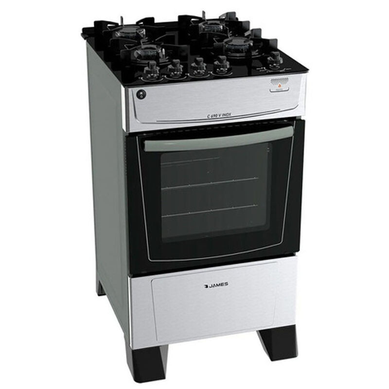 COCINA A GAS JAMES 4 HORNALLAS INOX COCINA A GAS JAMES 4 HORNALLAS INOX
